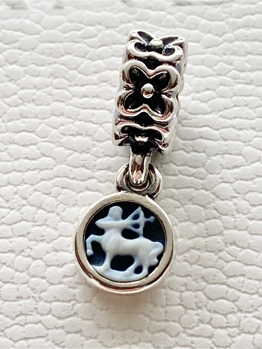 RARE !! Authentic Pandora Silver “Sagittarius” Cameo Dangle Charm ~ Retired